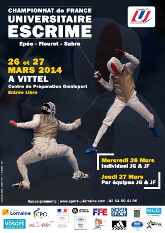 Affiche CFU Escrime 325x460 - Deux titres et trois podiums pour l'EMLV aux Championnats de France Universitaire d'Escrime 2014 à Vittel
