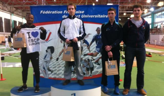 aymeric escuratl - Deux titres et trois podiums pour l'EMLV aux Championnats de France Universitaire d'Escrime 2014 à Vittel