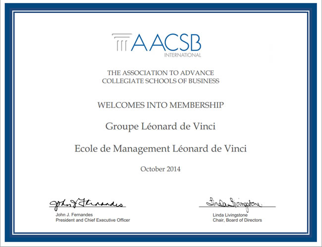 aacsb - EMLV is now a member of AACSB International - The Association to Advance Collegiate Schools of Business