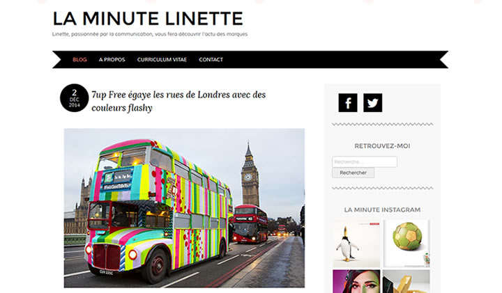 laminutelinette - Lina, class of 2015 created a blog “La Minute Linette” (A minute with Linette) about brand communication
