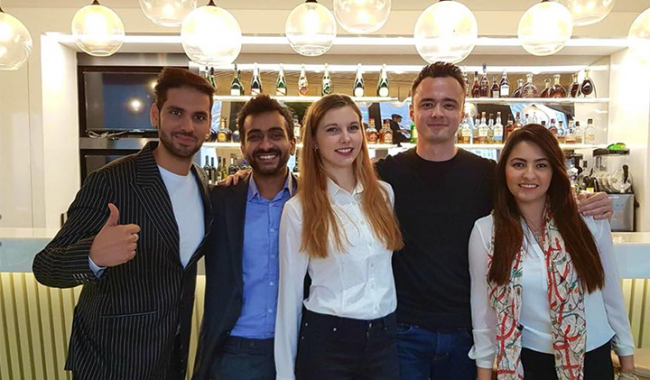 The five MBA students taking part in the Pernod Ricard challenge