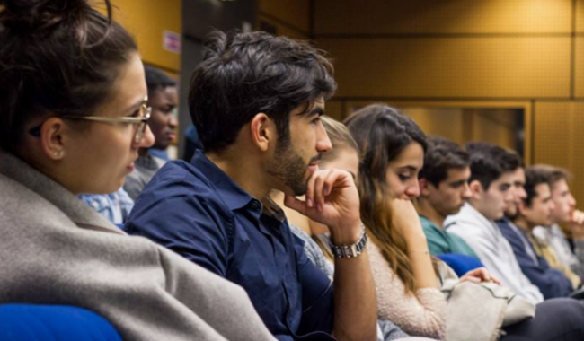 students preparing for internship interview