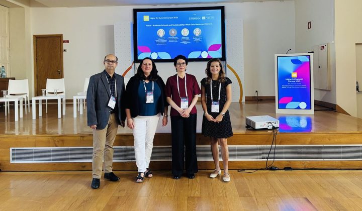 EMLV Dounya Gharbage at QS Europe 720x420 - QS Higher Ed Summit Europe 2025: EMLV Highlights Sustainability Metrics in Business Education