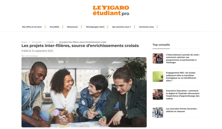 EMLV Le Figaro Pro filieres 720x420 - Revue de presse EMLV &ndash; Septembre-Novembre 2025
