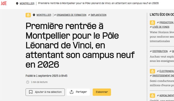 EMLV Presse montpellier 720x420 - Revue de presse EMLV &ndash; Septembre-Novembre 2025