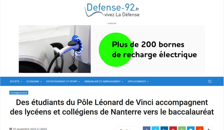EMLV presse defense 92 720x420 - Revue de presse EMLV &ndash; Septembre-Novembre 2025