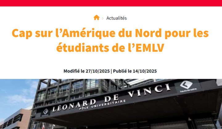 EMLV presse studyrama 720x420 - Revue de presse EMLV – Septembre-Novembre 2025