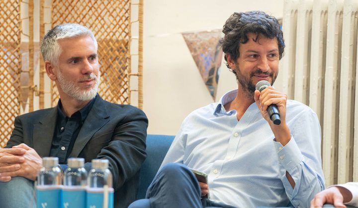 Dominique Deveaux a gauche et Aymeric de Maussion chargé du déploiement de l’intelligence artificielle en Région Pays de la Loire alumni EMLV